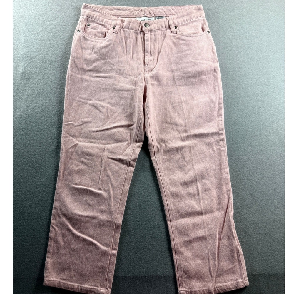 Chadwick's Straight Leg Capri Jeans Women 8 Pink Cotton Blend 32x23